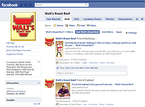 Walt's Roast Beef Facebook Wall Page